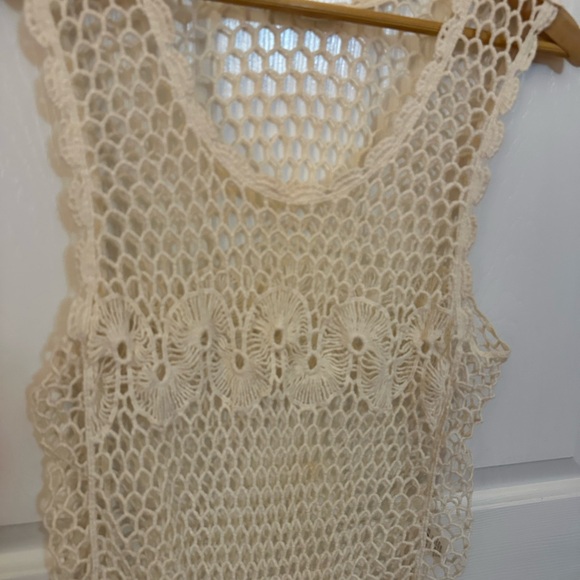 Iris Cream Crochet Fringe Top - Picture 2 of 6